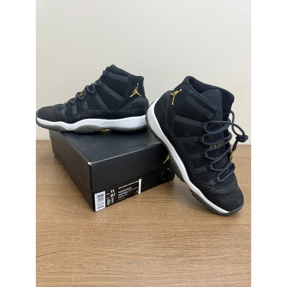 Jordan 11 Retro Heiress Stingray Womens 11 Black Good 852625-030 Sneakers